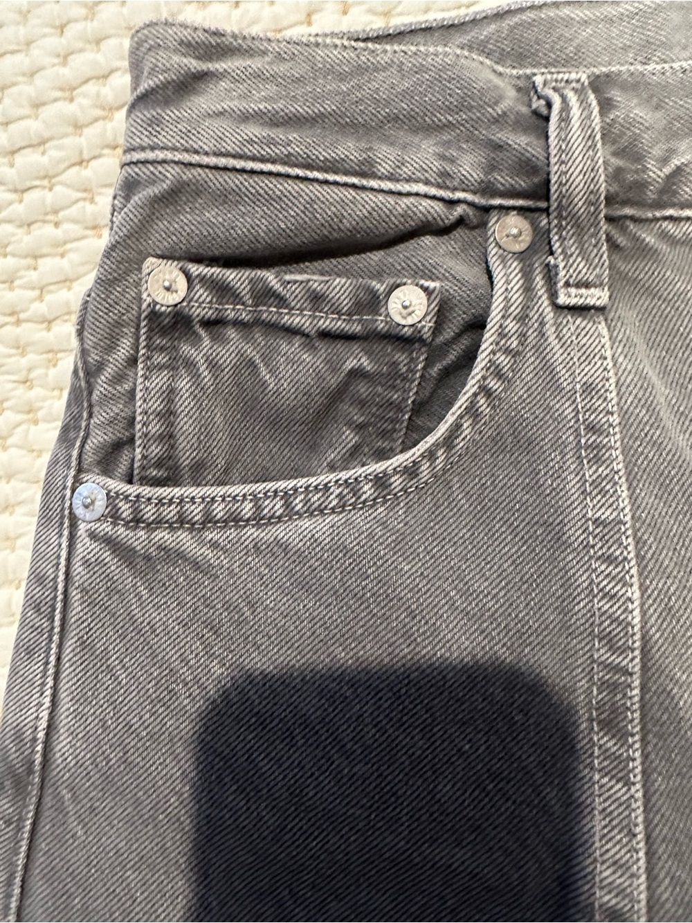 Agolde Kristen high-rise wide-leg jeans in a grey faded 'Dollar' wash - Picture 7 of 15